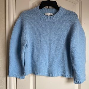 Tibi crop sweater in light blue